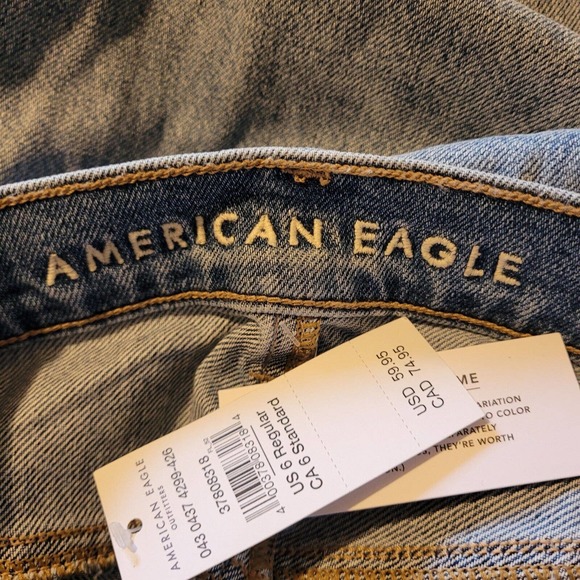 American Eagle Womens Low Rise Baggy Jeans Size 6 Distressed Skater Y2K NWT - Picture 5 of 10